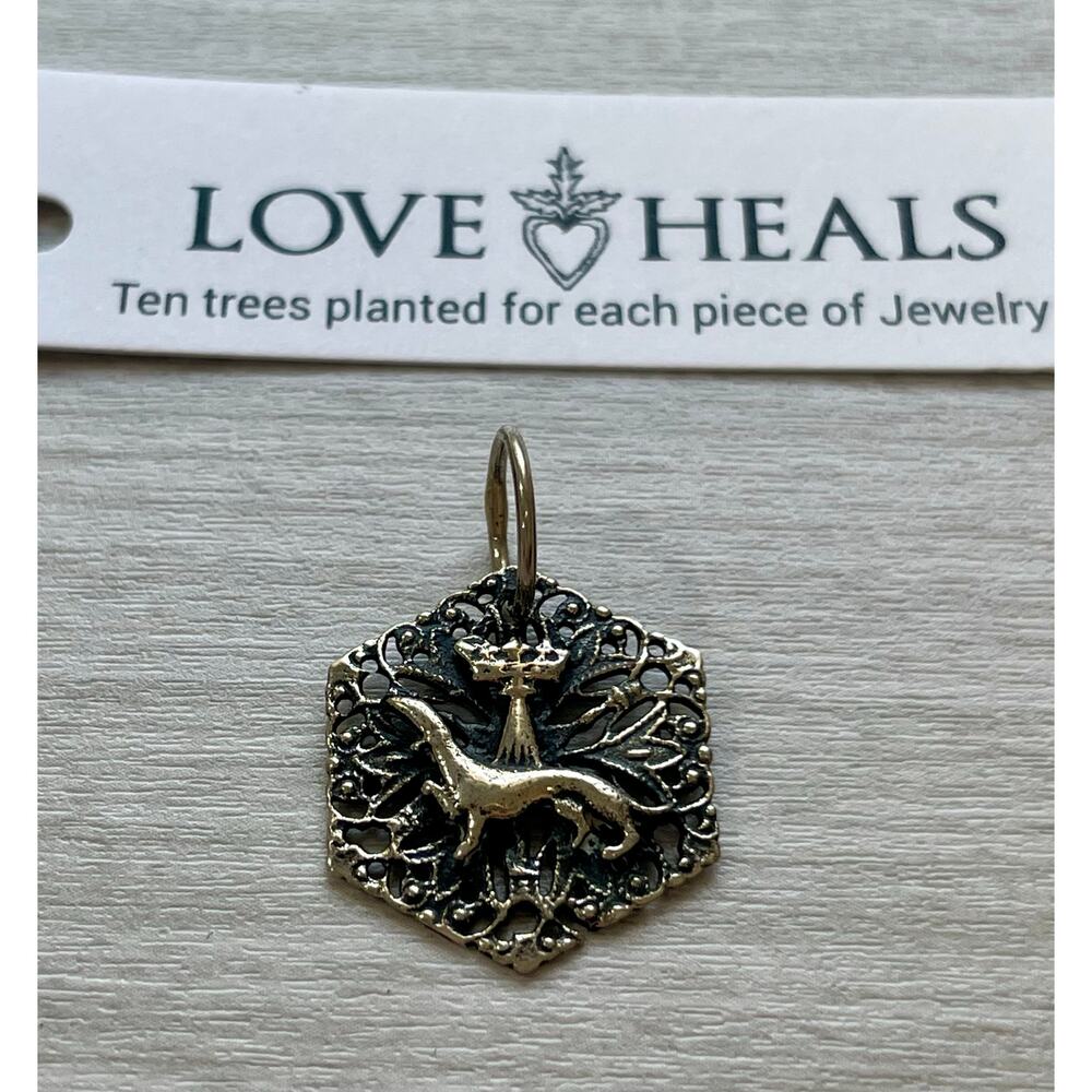 Love Heals French White Bronze Anne of Brittany Ermine, L'Hermine Charm LH44